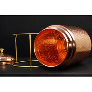 Dispensador de agua con grifo y tapa, jarra de almacenamiento tradicional hecha a mano para Ayurveda, para beber en casa, cocina y oficina - Product Image 2