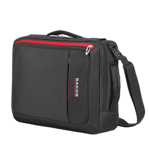Leather Strap Shockproof Laptop Compartment Zipper SAKOS Versatile Unisex Striped <b>Waterproof</b> <b>School</b> <b>Backpack</b> 20L Detachable - Product Image 5