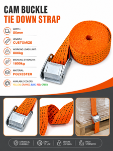 Cam Buckle Lashing Strap 50mm PolyesterHookless for Truck <b>Cargo</b> Transport Heavy Duty Factory Direct Supplier - Product Image 3