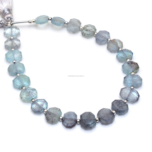 Haute qualité mousse naturelle Aqua facettes 8 pouces 8X7 à 11X8 MM octogone forme pierre précieuse brin pour prix de gros article de bijoux - Product Image 1