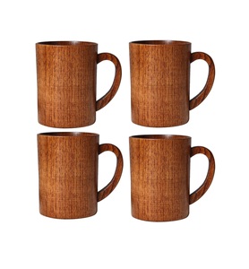 Handmade Wooden Mug Natural Solid Wood Coffee <b>Cup</b> Rustic Style Eco Friendly Drinking Mug for Kitchen Dining - Product Image 2