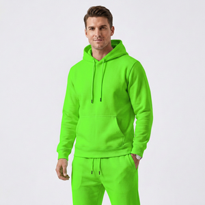 Men's <b>White</b> Hooded <b>Sweatshirt</b> Full Sleeve Casual Solid Color Cotton Breathable Autumn Wear Regular Fit With Pockets - Product Image 2