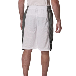 Shorts de basket-ball en polyester pour hommes avec logo personnalisé OEM, maille respirante, poches, taille plus, au-dessus du genou, séchage rapide - Product Image 3