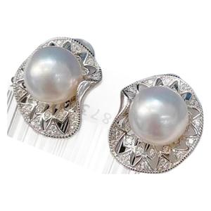 Luxurious 12-13mm Australian White Natural <b>Pearl</b> Flawed Stud <b>Earrings</b> 925 <b>Silver</b> in Fine Gift Box - Product Image 5