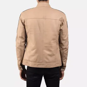 Nouvelle veste en cuir blanc pour homme, haute couture, avec détails côtelés, doublure intérieure durable, imperméable, idéale pour l'hiver - Product Image 4