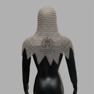 Coif en maille d'aluminium pour femme, 10 mm, calibre 16, anneaux boutés, costume de cosplay pour femme LA-77 Pâques - Product Image 3