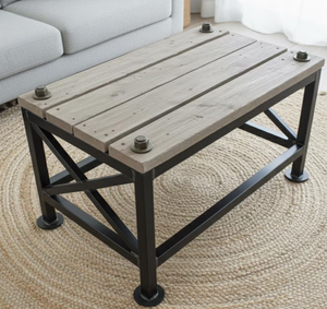 High Quality Coffee <b>Table</b> Metal Wooden Top Metal Iron Garden <b>Console</b> <b>Table</b> Centre <b>Table</b> Elegant for Home Decor - Product Image 5