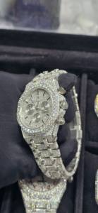 Reloj de Pulsera de Acero Inoxidable con Diamantes Moissanite VVS, Estilo Hip Hop para Hombre, Resistente al Agua 10 Bar - Product Image 5