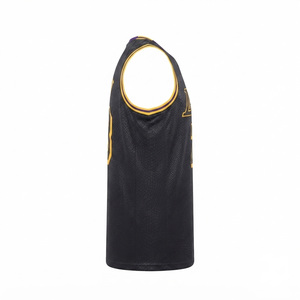 Lakers 23 Men's Basketball Jersey Black Yellow Mesh Sleeveless Neck Breathable Windproof Eco-Friendly Polyester/Nylon Customized - Product Image 3