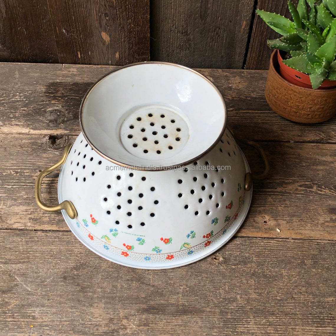 Passoire métal émaillé vintage Couleur blanc Ib Laursen | La Redoute