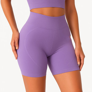 Hot Sale Women's High Waist Yoga Shorts Elastic Waist Workout Fitness Wear Compression Shorts for Workout - Product Image 1
