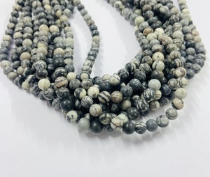 Cuentas Redondas de Jaspe Negro de Rare Gems Factory, Cuentas de Piedra Curativa, Hilos de Bolas de 15.5 Pulgadas - Product Image 4