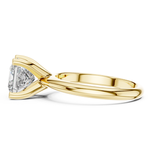 Anillo de compromiso solitario con diamante de corte princesa cultivado en laboratorio en oro rosa – Anillo de diamante nupcial minimalista clásico de cuatro puntas - Product Image 2