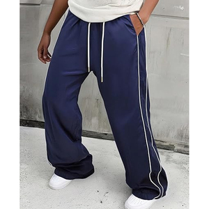 Nouveau Pantalon de Jogging Homme Tendance Streetwear, Pantalon de Sport Décontracté Rayé Superposé, Coupe Ample Droite à Jambes Larges 2025 - Product Image 5