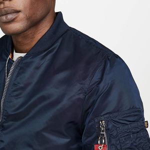 Chaqueta Bomber Negra para Hombre con Cremallera Roja, Casual, Cortavientos, Transpirable, con Calefacción, Relleno de Algodón y Poliéster, Cuello Alto, Corte Regular, para Invierno - Product Image 6