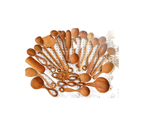 Cucharas de madera Folkulture personalizadas para cocinar/juego de cocina de teca de madera natural 6 uds con utensilios de cocina para el hogar - Product Image 4