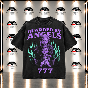 เสื้อยืดโอเวอร์ไซส์ลายกราฟิกเทวดาสีดำสำหรับผู้ชาย สไตล์วินเทจ กอธิค สตรีทแวร์ ผ้าฝ้าย 100% - Product Image 1