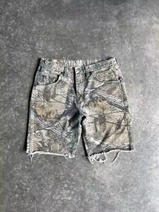 Summer Casual Vintage Distressed Baggy <b>Camo</b> <b>Cargo</b> <b>Shorts</b> for Men Custom Camouflage 100% Cotton Solid Pattern Streetwear Style - Product Image 2