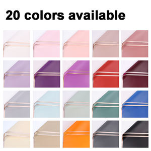 Papier d'emballage pour fleurs à bordure dorée, impression à chaud, 20 feuilles/sac, papier d'emballage pour <span class=keywords><strong>fleuriste</strong></span>, <span class=keywords><strong>film</strong></span> d'emballage <span class=keywords><strong>plastique</strong></span> imperméable pour fleurs - Product Image 4