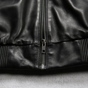 High Quality Custom Black Genuine Leather Letterman Varsity <b>Jacket</b> for Men Fashionable Chenille <b>Patches</b> Embroidery Coat - Product Image 4