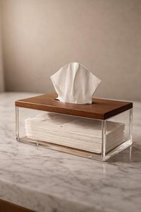 Modern Acrylic Waterproof Handmade Rectangular Tissue Box Cover Holder Decorative Tabletop Home Hotel Paper Napkin - Product Image 2
