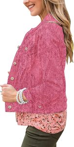Premium Ladies Jean Jacket Washed <b>Denim</b> <b>Coat</b> Cotton Casual Button Up Streetwear Fashion Comfortable Everyday Stylish Fit Look - Product Image 2