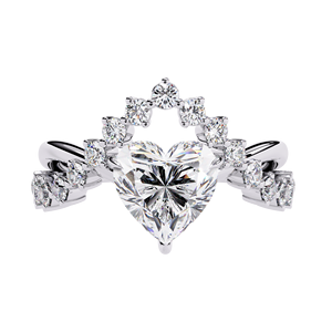 Heart-Shaped Lab-Grown Diamond Solitaire Engagement Ring 14K 18k Yellow Solid Gold Luxury Elite Women's Wedding - Product Image 3