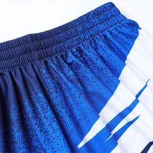 Unisex Basketball Uniform Set V-Neck Sleeveless Sublimated Gradient Blue White Breathable Polyester <b>Athletic</b> Wear All Seasons - Product Image 4