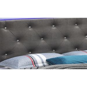 Lit Queen Size Lorana G6500C QB3 Silver Champagne, lit capitonné élégant - Product Image 5