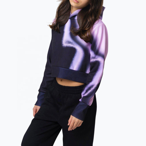 เสื้อสเวตเชิ้ตออกกำลังกายผู้หญิงแบบครอป ทรงหลวม ระบายอากาศได้ดี แห้งเร็ว เป็นมิตรกับสิ่งแวดล้อม คุณภาพสูง ผลิตจากผ้าถัก พร้อมเชือกผูก - Product Image 2