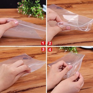 Sac de joint à fermeture à glissière de qualité alimentaire refermable en plastique transparent transparent étanche à l'air avec fermeture à glissière réutilisable pour l'utilisation du congélateur d'emballage - Product Image 6