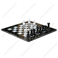 Fournisseur direct d'usine, jeu d'échecs en marbre noir à vendre, produit tendance, jeu d'échecs en onyx lourd fait main