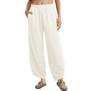 Women's Baggy Wide Leg Loose Fit <b>Harem</b> Pants Casual Elastic Waisted Palazzo Pants with Pockets Custom OEM Direct Factory Sale - Product Image 1
