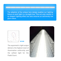 Éclairage LED 30W 34W pour terrains de padel intérieurs, gazon artificiel pour padel, 42 pièces, IP65, 500 lux 750 lux
