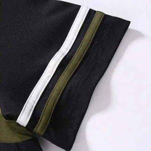 Men's Short Sleeve Color Blocked <b>Polo</b> Shirt Regular Fit Casual Knitted Design Striped Pattern Black <b>White</b> Olive Green - Product Image 4