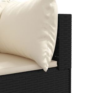 Ensemble de salon de jardin en polyrotin noir 4 pièces avec coussins pour usage extérieur - Product Image 6