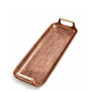 Plateau rectangulaire en acier inoxydable 304, plateau de service en métal pour aliments, fruits, légumes, vaisselle de table, plateaux de service alimentaire - Product Image 1