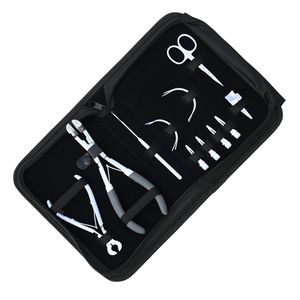 Hair Extension Tools Kit Tape In Plier Keratin Bond Cutter Pulling Hook <b>Needle</b> Mini Scissor Clip Parting Finger <b>Case</b> Accessories - Product Image 1