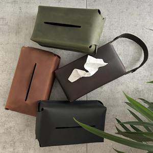 Boîte à mouchoirs en cuir classique moderne de luxe décontractée |   Design carré rectangulaire |   Finition durable |   Couleurs et logo personnalisables | - Product Image 4