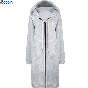 Sudadera Larga con Capucha y Cremallera para Mujer de BOBBIN INDUSTRIES, Color Sólido, Tejido de Algodón, Informal, con Bolsillos, para Otoño e Invierno - Product Image 6