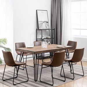 Aryven industriale Set da pranzo marrone antico 7 pezzi per la casa moderna - Product Image 1