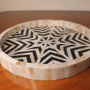 Top Selling Mother Of Pearl Serving Tray Unique Design High Quality Designer Eco-Friendly Dishwasher Safe Home Decor Dished - Product Image 1