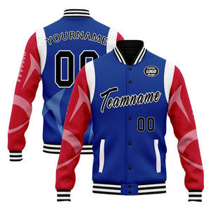 เสื้อแจ็คเก็ตเบสบอลผู้ชาย เย็บทนทาน ผู้ผลิตออกแบบผ้าและขนาดได้ตามต้องการ รับผลิตจำนวนน้อย สั่งซื้อจำนวนมากได้ จัดส่งตรงจากโรงงาน - Product Image 1