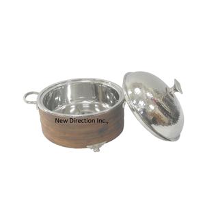 Chauffe-plats pour buffet de qualité supérieure Casseroles isolées à double paroi Servant une marmite Couvercle martelé avec poignées - Product Image 2