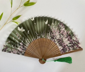 Abanico de mano plegable de madera español personalizado con impresión a medida, arte popular tallado, artesanía de bambú plegable para promoción, venta al por mayor - Product Image 5