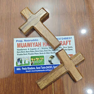 Perfect quality Wooden Cross small polished wooden cross appears to be a handcrafted tabletop decoration Christmas wall decor - Product Image 4