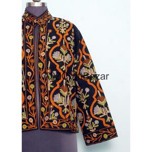 Veste matelassée en coton indien brodé pour femme, automne/hiver, écologique, respirante, manches longues, longueur normale, Cotrise - Product Image 2
