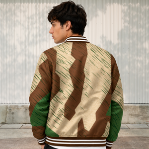 Men's Camouflage Worsted Bomber <b>Jacket</b> Button Front Sweatshirt Ribbed Cuff Custom Logo Winter Waterproof OEM Service Finished - Product Image 4