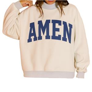 Pull-over réversible surdimensionné pour femme en molleton bouclette polyester/coton, col montant, personnalisable OEM, haute qualité, idéal pour l'hiver - Product Image 1