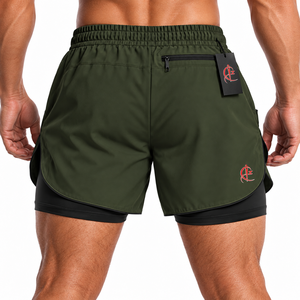 Shorts de sport pour hommes avec logo personnalisé, séchage rapide, respirant, élastique, pour la course à pied, avec poches latérales, shorts de sport pour la salle de sport - Product Image 2